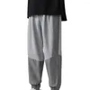 Men's Pants Elastic Waist Great Drawstring Fall Trousers Simple Spring Patchwork For Daily Wear