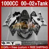 Injection Fairings & Tank For SUZUKI GSXR 1000 CC 1000CC K2 GSXR-1000 2000-02 Bodys 155No.112 GSX R1000 GSXR1000 2001 2002 2002 GSX-R1000 00 01 02 OEM Fairing white grey