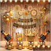 Feestdecoratie verjaardag gouden achtergrond ballonnen set benodigdheden met strijklicht - perfect voor mannen en vrouwen drop levering yydhhome dhnqi