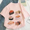 Kvinnors T-skjortor Puppy Sushi Graphic Print T-shirt Kvinnor Harajuku Estetiska vita toppar Casual Tshirt 2022 Summer Fashion Female Shirt