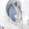 Party Supplies CosplayMix lolita hästsvansar blå vit ombre långa raka lugg söta bob syntetiska hår cosplay peruk