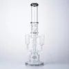 Sprinkler Perc Hookahs 7mm Thick Glass Bongs Spiral Percolator Water Pipes Recycler Oil Dab Rigs Big Bong 14mm Female Joint With Bowl Hookah