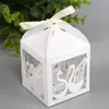 Gift Wrap Hollow Laser Swan Candy Box Presentlådor Bröllopsfest Favor Decoration With Ribbon 50100pcslot 220922