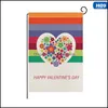 Party Decoration 10 Styles Valentine Day Flag Garden Heart-Shaped Patterns Drop Delivery 2021 Home Festive Party Supplies Eve Yydhhome Dhwip