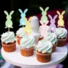 Festive Supplies 5pcs Cute Cartoon Cupcake Toppers Happy Easter Cake Kids Birthday Wedding Party Favors Decorations