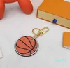 Keychains Designer Fashion Keychain Letter Printing Round Unisex PU Leather