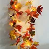 Dog Apparel Thanksgiving Harvest Festival Autumn Maple Leaf Rattan Copper Wire Lantern Party Yard Decorative Lights 220921