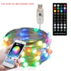 Julekorationer 51020M LED Bluetooth String Light Tree Decoration Remote Control USB Wedding Navidad Garland Curtain Lamp Fairy Home 220921