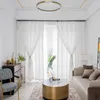 Curtain Embroidery Orchid Grass Head White Gauze Double Layer Of One Body Simple But Elegant Window