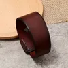 Enkelt brett läderarmband armband manschett exotiskt svart armband för män mode smycken gåva