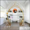 Party Decoration Moon Arch Wrought Iron Wedding Backdrop Stand Mariage Birthday Diy Background Frame Outdoor Flower Drop Packing2010 Dhi4T