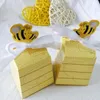 Gift Wrap 30pcslot Honey Bee Candy Box med Bow Tie för Baby Shower Favor Dop Dop Birthday Present Wedding Party Decoration 220922