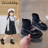 Buty metalowa sieć dziewcząt dla chłopców moda skórzana mozaika na drutach na dzieciach butów anty -dzieci kostki 220921