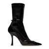 Bottines à talons hauts pour femmes, bottes chaussettes sexy, extensibles, mode printemps-automne 2023, robe brillante en cuir verni, Striptease Bar Goth Cool