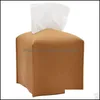 Tissue Boxes Napkins Box Er Holder Square Pu Leather Facial Roll Paper Dispenser For Bathroom Dressing Table Dro Nerdsropebags500Mg Dh7Lo