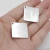 Pendentif Colliers En Acier Inoxydable Connectore Tag Haute Miroir Polonais 22mm Blanc Carré Pour Collier/bracelet En Gros 10 pcs