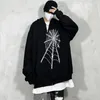 Herren Hoodies Koreanische Mode Männer Hoodie 2022 Herbst Casual Sweatshirts Pull Y2k Strass Web Print Goth Streetwear Unisex Top