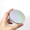 Boîte vide de poudre avec miroir, mini pot de poudre portable en maille élastique, petite capacité, Surface d'illusion Laser