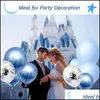 Party Decoration Blue Balloons Garland Arch Kit 107 PCS White Sier Balloon Confetti Arcarty Drop Delivery 2021 Home Garden Fes MxHome DHN97