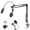 Multifunction Shockproof Microphone Holder Bracket with Double Layer Microphone Pop Filter and Table Clip for Live Broadcast