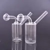 휴대용 유리 오일 버너 Bong Hookah Water Pipes 두꺼운 Pyrex Clear Heady Recycler DAB Rig RIG Handrize Ice Catcher Bong Oil Pot