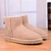 Australische klassische warme Stiefel Frauen Mini Halb Schnee Stiefel Winter Vollfell flauschige pelzige Satin -Knöchelstiefel Booties Pantoffeln