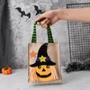 Nieuwe unieke stijlen Halloween Party Festivals Decoraties met hoeden Ronde Mini Tote Bag Children's Candy Prop Gift Pumpkin Skull Witch Black Cat Bag