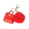 Pompom Leather Bag Keychains Coin Purses Key Chains Rings Holders Fashion PU Pouches Pendant Keyrings Trinkets Cute Women Pom Pom Ball Charms Jewelry Accessories