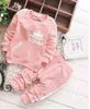 Set di abbigliamento Set per bambini 6M-2T Cappotti e pantaloni per bambini 2 pezzi / set 2 strisce Set sportivi per bambini Neonati maschi Cappotto e pantaloni abbigliamento primaverile per bambini