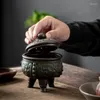 Fragrance Lamps Ceramic Antique Bronze Incense Burner Household Tray Sandalwood Tea Ceremony Decoration