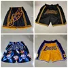 Heren shorts 2021 Team Basketball Korte stadsversie Gewoon Don Bear Sport Shorts Hip Pop Pant met Pocket Zipper Sweatpants Purple White Black Blue Yellow