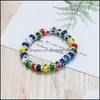 Pulseras con dijes Joyería de moda Colorf Pulsera de mal de ojo Ojos azules Pulseras con cuentas elásticas Entrega de gotas 2021 Dhseller2010 Dhseq