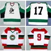 WSKT aangepaste Quebec Aces hockey jerseys ijs elk naamnummer wit groen alternatief goede quanlity maat s-4xl mix bestelling