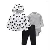 Kleidung Sets Baby Jungen Kleidung Langarm Patchwork Jacke Strampler Hosen 2022 Geborenes Mädchen Kostüm Frühling Set Outfit Mode 6-24M