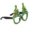 Decorazione per occhiali natalizi glitterati 2023 Cornice in vetro per le vacanze Decorazioni per la casa di Natale Regali GWB15777