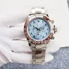 D Ropshipping- Mens Mechanical Watch Arabiska siffror 40mm BabyBlue Ratten