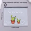 Clear Student Student Pen Pen Bag Cactus File Folder Folder Travel Makeup Lady Beauty Storage Destplent Docum