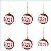 Décoration de fête 6pcs 6cm de Noël Ball Bauble Hanging Home Ornement décor annue Navidad pour DIY Visms Drop Livraison 2021 MXHOME DH9V7