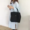 DHL30pcs Stuff Sacks Women Canvas Plain Vertical Section Shoulder Bag With Pouch