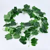 Dekorativa blommor kransar blommor lämnar 2 m konstgjord grön druvblad andra Boston Ivy vinstockar dekorerade falska blommor partinhalten hh08 40 h1