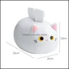 Tissue Boxes Napkins Lucky Cat Box Holder Cartoon Toilet Paper Mtifunctional Home Decor Creative Modern Kitchen Storage Drop Mxhome Dht0B