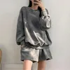 Women's Tracksuits 2022 Tie-Dye Casual Hoodies Two Piece Suits Women Loose Long Sleeve Sweatshirts Spring Autumn Thin Woman Set
