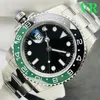 NF Clean VR GM AA Luxury Mens Watch Dual Time Zone ETA 2836 3186 3285 Automatisch mechanisch duiksporten Lefty Green Fashion Men GMT kijken keramisch licht waterdicht