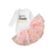 Girl Dresses 2PCS Set Personalised First Eid Baby Girls Costume Tutu Dress Outfit For Babies And Toddlers Ramadan