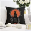 Pillow Case Halloween Throw Er Hocus Pocus Sisters Witches 18 X Inch Home Decorations Cushion For Sofa Couch Set Of Ot0Oz