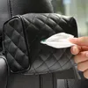 Tissue -Boxen Servietten Leder Car Box Rücksitz Hanging Papierhalter Wischbehälter Aufbewahrungswerkzeuge Wohnzimmer Desktop Organi Bdebag Dhn7p