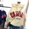 Kvinnors hoodies Summer Letter Print Hoodie damer Lossa Casual Simple Fashion Sweatshirt Street 90s Teen Clothing Wholesale