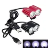 Fietsen Lichten Waterdicht USB Bike Light 8000Lm 2 X T6 LED -voorste fiets koplamp dubbele lampen voor fietsen No Battery 220922