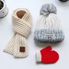 Schals, Wickel, Mützen, Schals, Handschuhe, Sets, Mütze, Schal, Handschuhe, Jungen und Mädchen, Herbst-Winter-Mützen, dreiteilige Baby-Kinder-Kopfkappe zum Warmhalten 220921