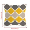 Almohada simple amarillo gris cubierta geométrica para sofá silla sofá cama decoración